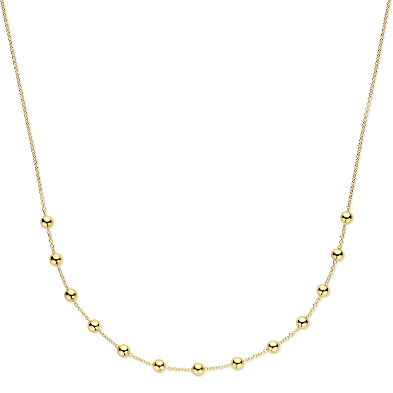 collier bolletjes 42 - 45 cm 14K geelgoud