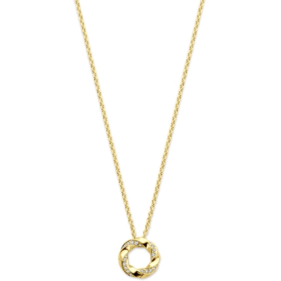 collier diamant 006ct h si 40 - 42 - 44 cm 14K geelgoud