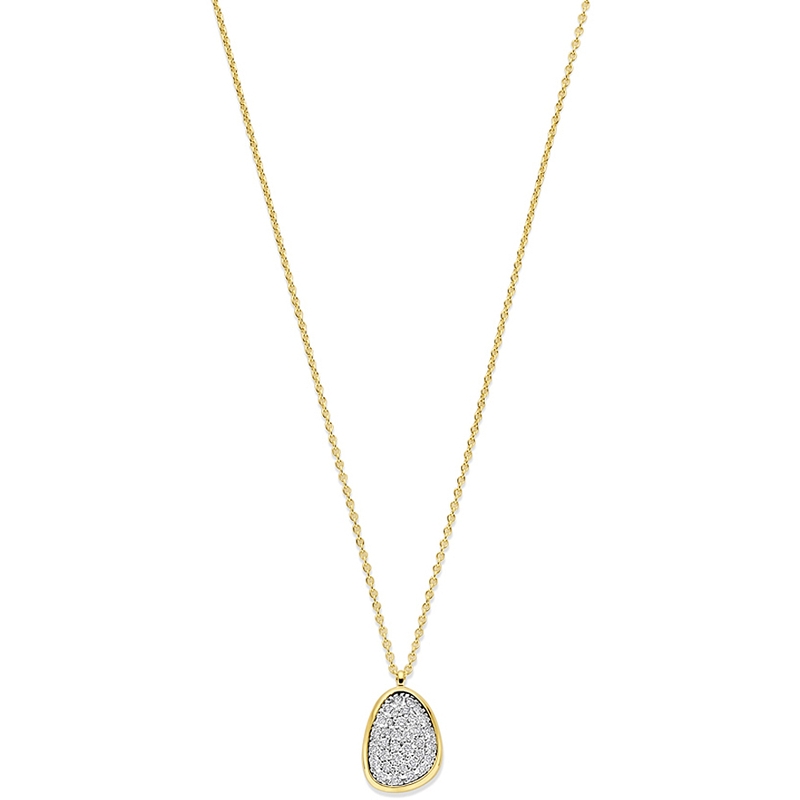 collier diamant 025ct h si 43 - 44 - 45 cm 14K bicolor goud geelwit