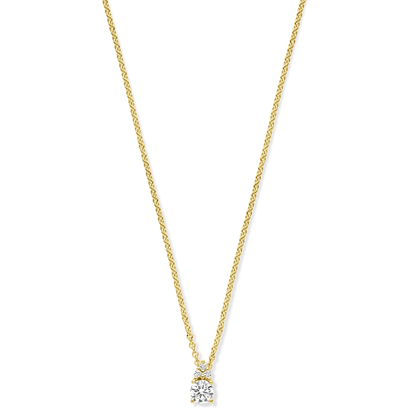 collier diamant 027ct h si 43 - 45 cm 14K geelgoud