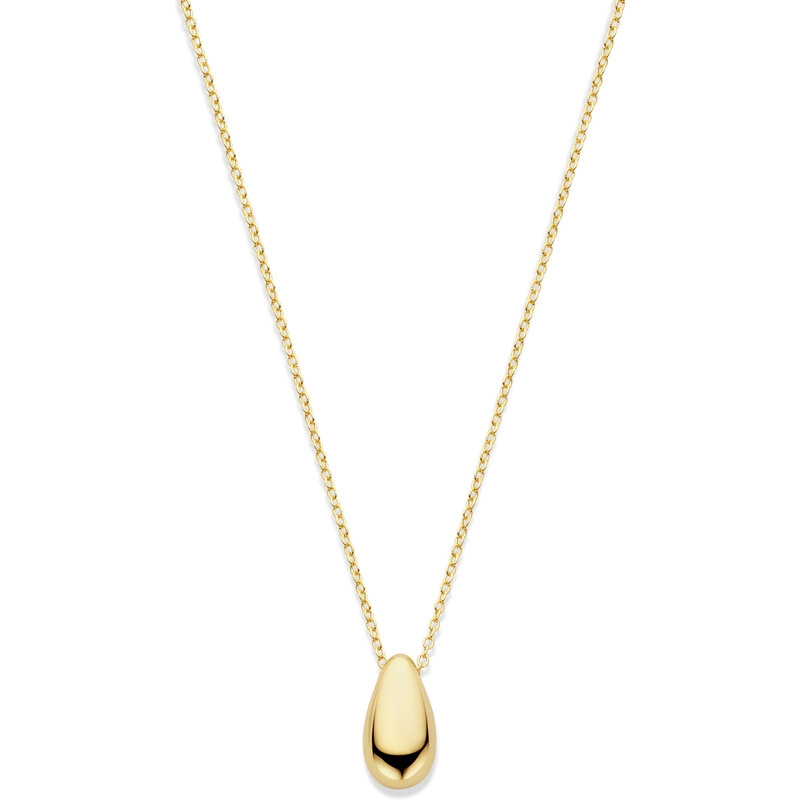 collier druppel 41 - 43 - 45 cm 3 micron zilver verguld geel