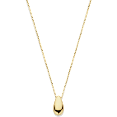 collier druppel 41 - 43 - 45 cm 3 micron zilver verguld geel
