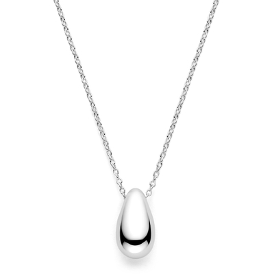 collier druppel 41 - 43 - 45 cm zilver gerhodineerd