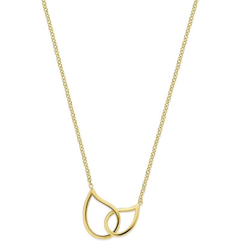 collier druppel 45 cm 14K geelgoud
