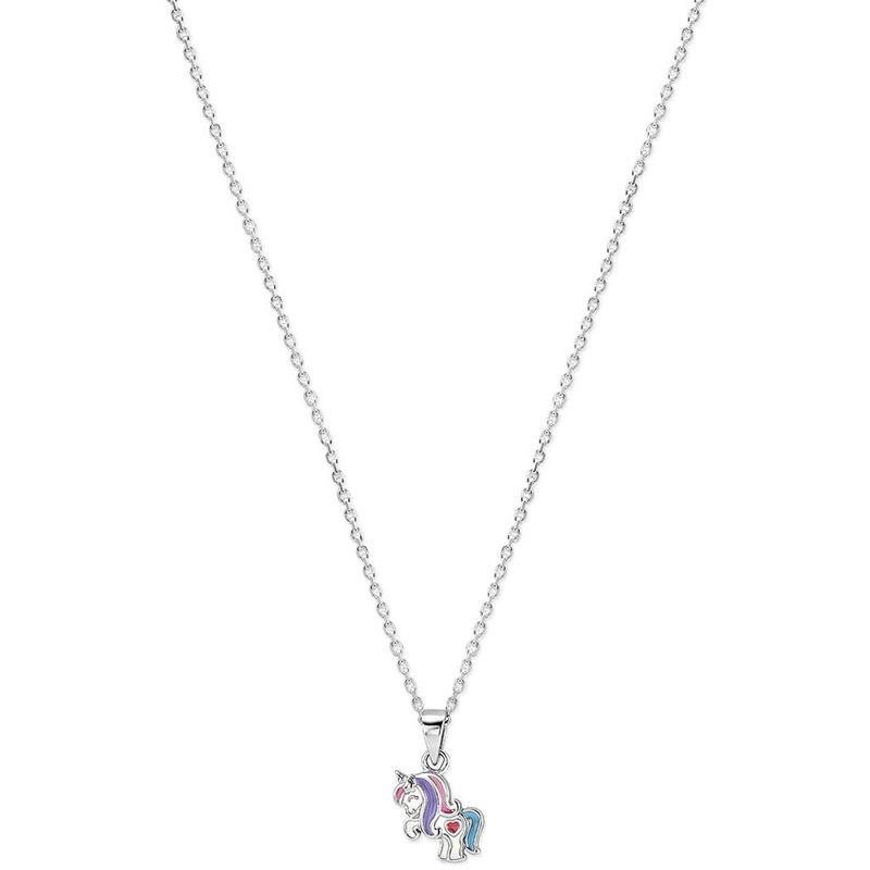 collier eenhoorn 36  4 cm zilver gerhodineerd