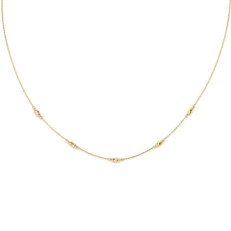 collier gediamanteerd 40  4 cm 14K geelgoud