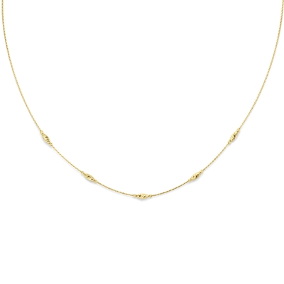 collier gediamanteerd 40 4 cm 14K geelgoud