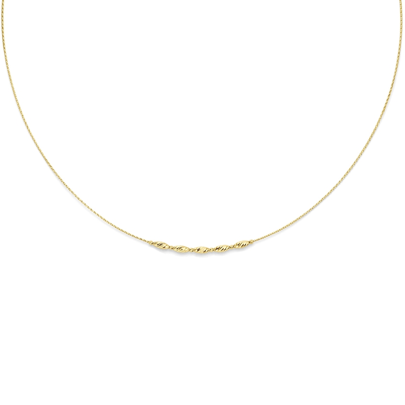 collier gediamanteerd 40  4 cm 14K geelgoud