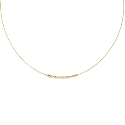 collier gediamanteerd 40 4 cm 14K geelgoud