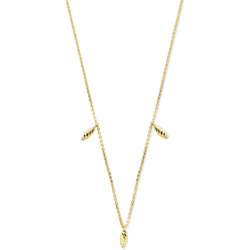 collier gediamanteerd 42 - 44 cm 14K geelgoud