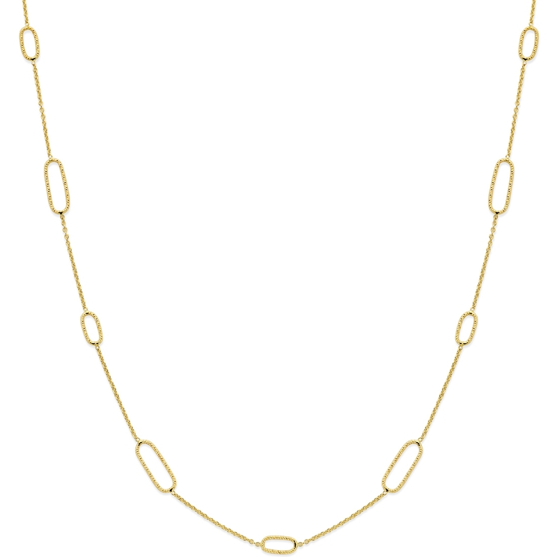 collier gediamanteerd 45 cm 14K geelgoud