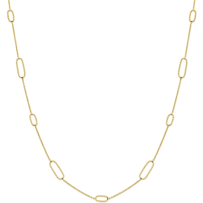 collier gediamanteerd 45 cm 14K geelgoud