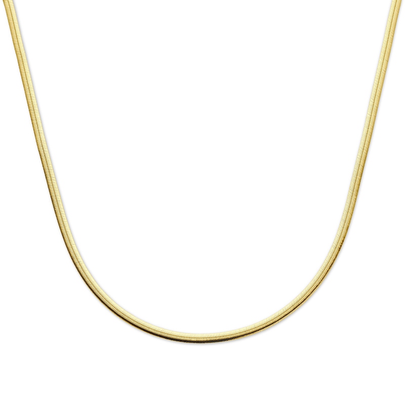 collier gourmette 4 mm 40  4 cm 3 micron zilver verguld geel