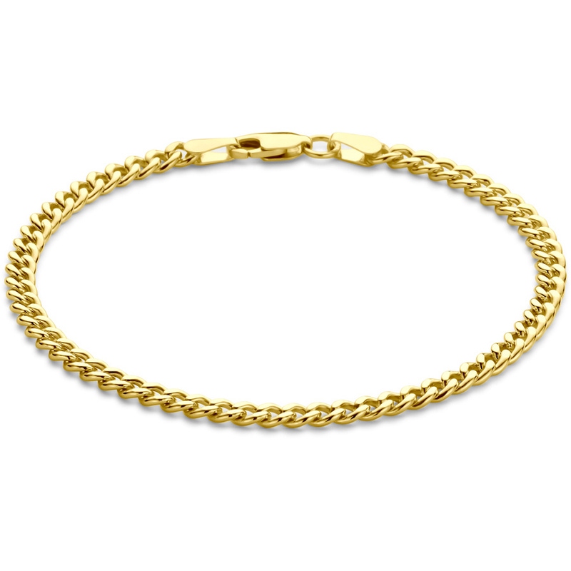 collier gourmette massief 37 mm Silgold geel met zilverkern