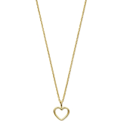 collier hartje 41 - 43 - 45 cm 14K geelgoud