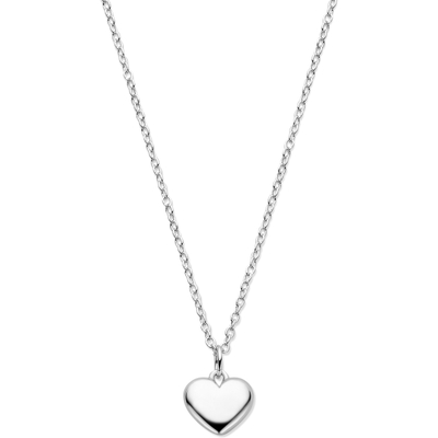 collier hartje 41 - 43 - 45 cm zilver gerhodineerd