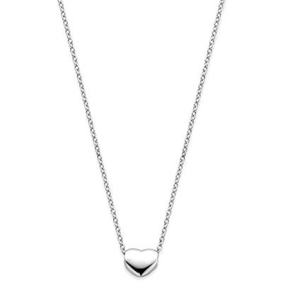 collier hartje 41  4 cm zilver gerhodineerd
