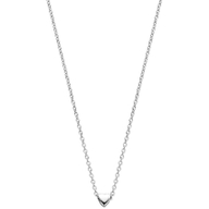 collier hartje 41  4 cm zilver gerhodineerd