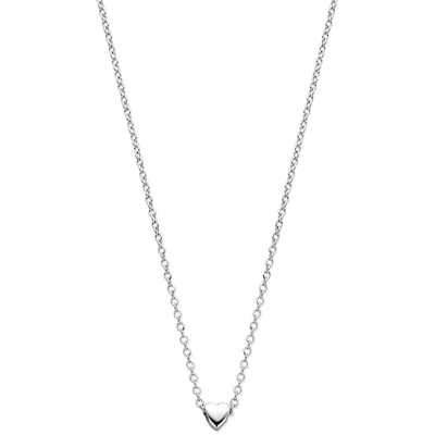 collier hartje 41  4 cm zilver gerhodineerd