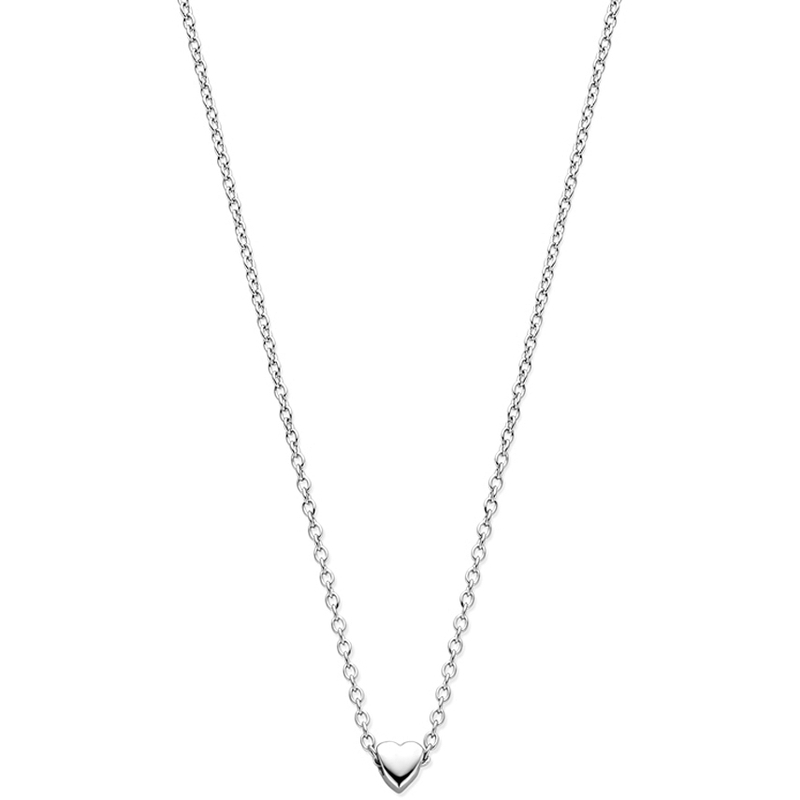 collier hartje 41  4 cm zilver gerhodineerd