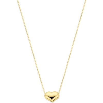 collier hartje 42 - 45 cm 14K geelgoud