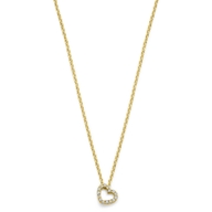 collier hartje diamant 004ct h si 40  2  2 cm 14K geelgoud