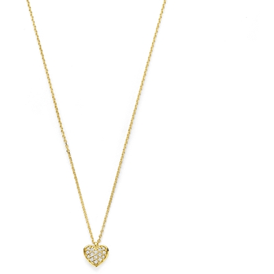 collier hartje diamant 011ct h si 41 - 43 - 45 cm 14K geelgoud