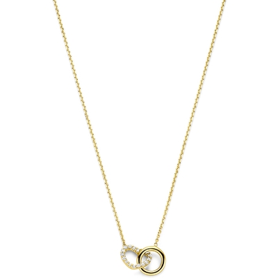 collier hartje zirkonia 40 - 42 - 44 cm 14K geelgoud