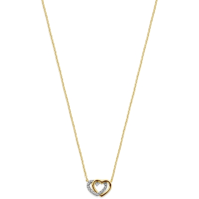 collier hartjes diamant 004ct h si 41 - 43 - 45 cm 14K geelgoud