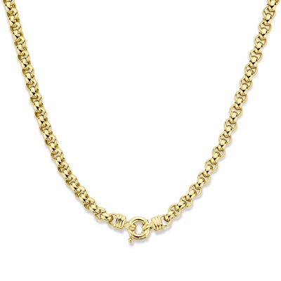 collier jasseron 7 mm 45 cm 14K geelgoud