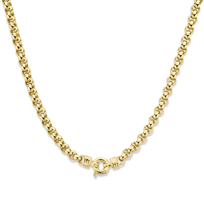 collier jasseron 7 mm 45 cm 14K geelgoud
