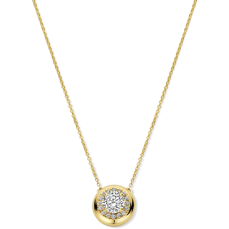 collier lab grown diamant 0495ct h si 14K geelgoud