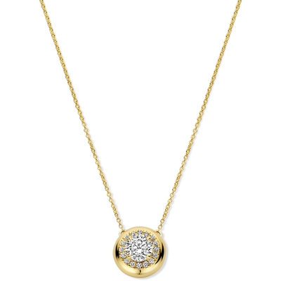 collier lab grown diamant 0495ct h si 14K geelgoud