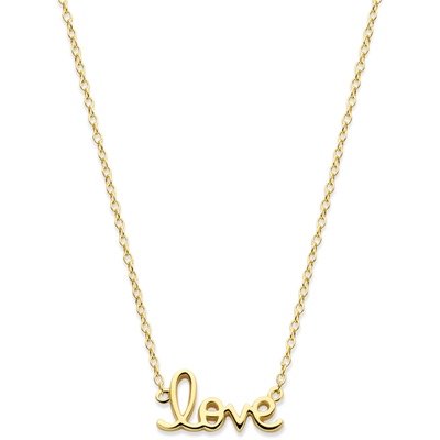 collier love 41 - 43 - 45 cm 3 micron zilver verguld geel