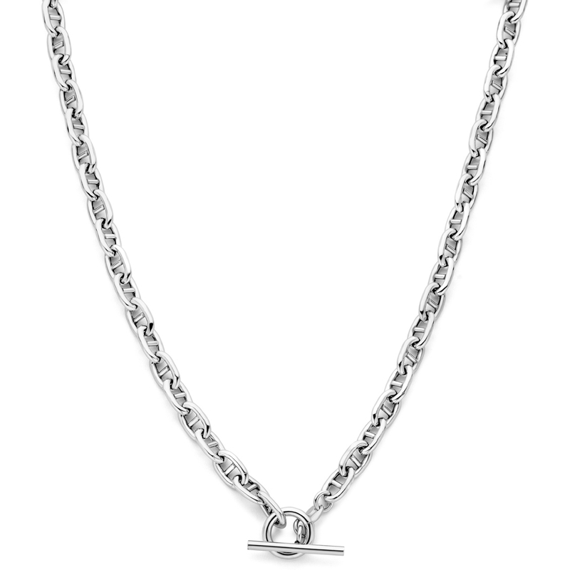 collier marine ronde buis 59 mm 42 cm kapittelslot zilver gerhodineerd