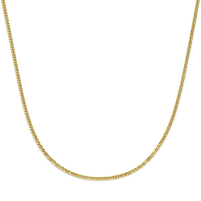collier massief 3 mm 45 cm Silgold geel met zilverkern