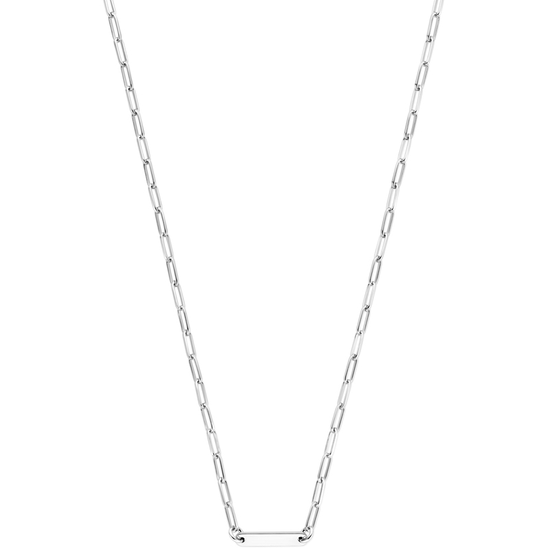 collier paperclip 22 mm 41  4 cm zilver gerhodineerd