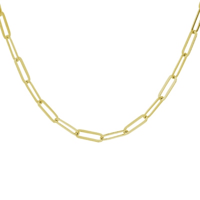 collier paperclip 38 mm 41  4 cm 3 micron zilver verguld geel