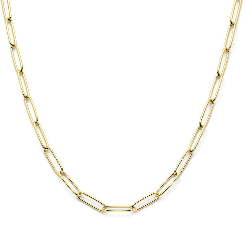 collier paperclip 7 mm 45 cm 14K geelgoud