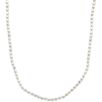 collier parels 41 4 cm zilver gerhodineerd