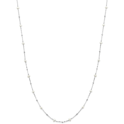 collier parels 41 4 cm zilver gerhodineerd