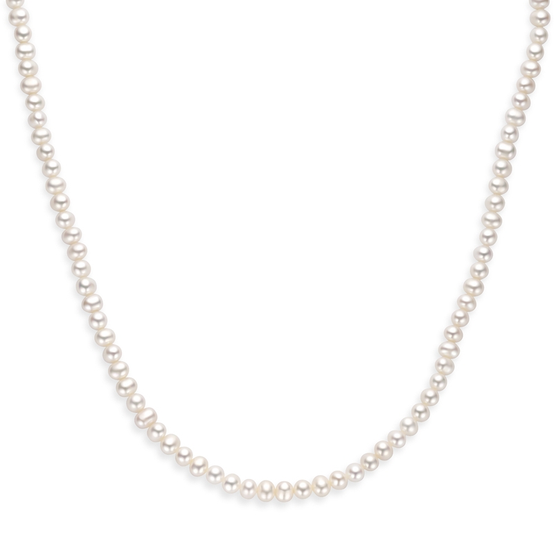collier parels 41  4 cm zilver gerhodineerd