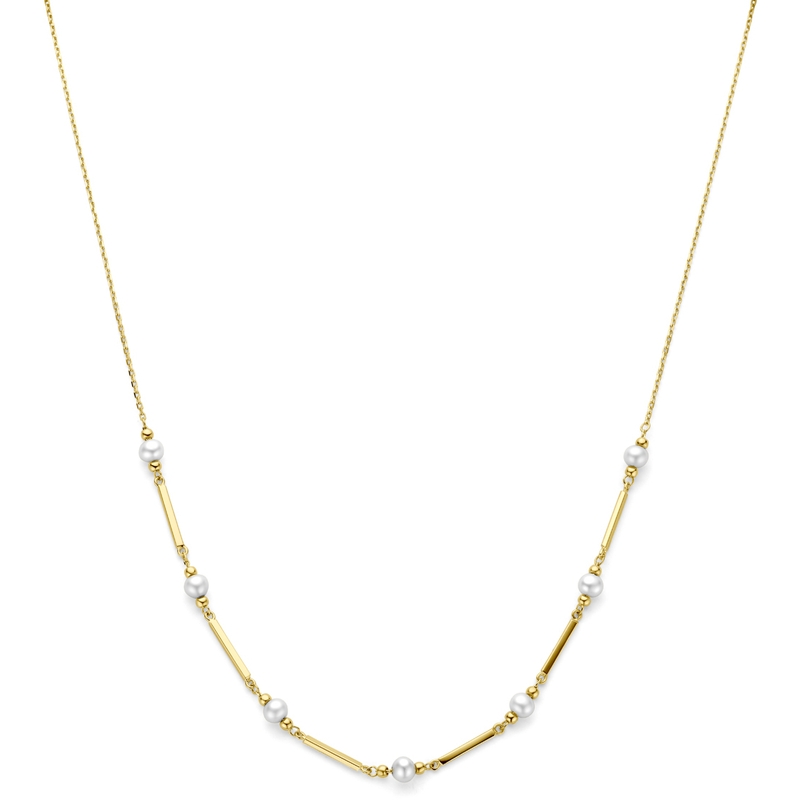 collier parels 42  3 cm 14K geelgoud