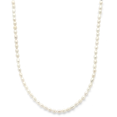 collier parels 42 5 cm zilver gerhodineerd