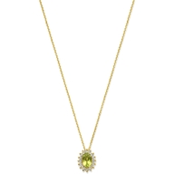 collier peridot en zirkonia 40 - 42 - 44 cm 14K geelgoud