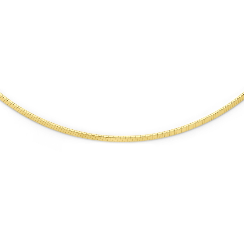 collier platte omega 25 mm 45 cm 14K geelgoud