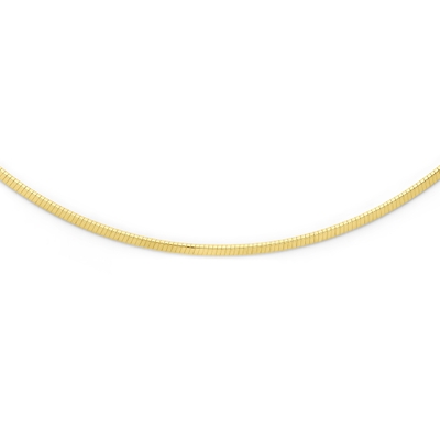 collier platte omega 25 mm 45 cm 14K geelgoud