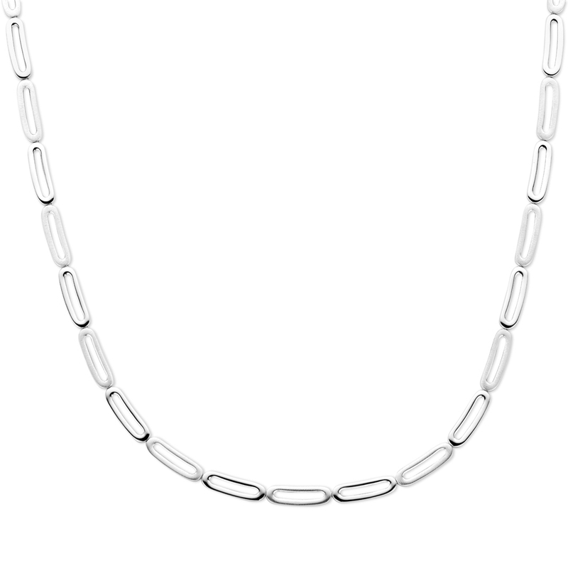 collier polimat 57 mm 45 cm zilver gerhodineerd