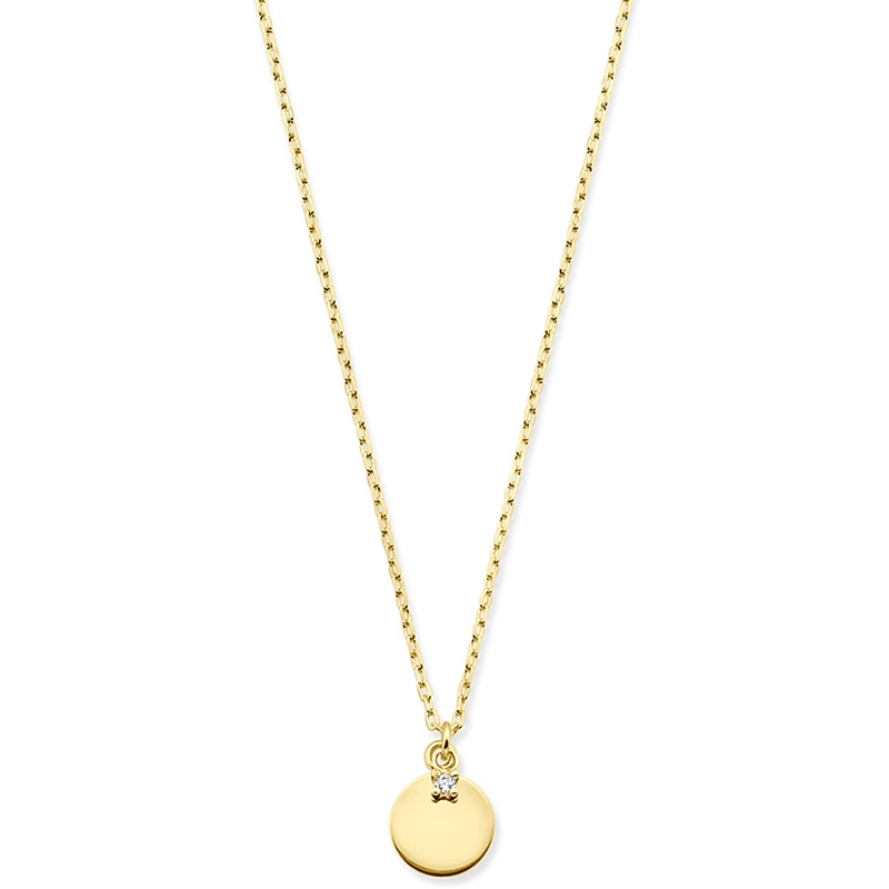 collier rondje zirkonia 40 - 42 - 44 cm 14K geelgoud