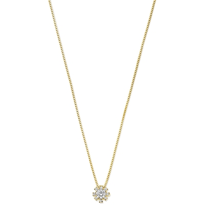 collier rozet zirkonia 40 - 42 - 44 cm 14K geelgoud